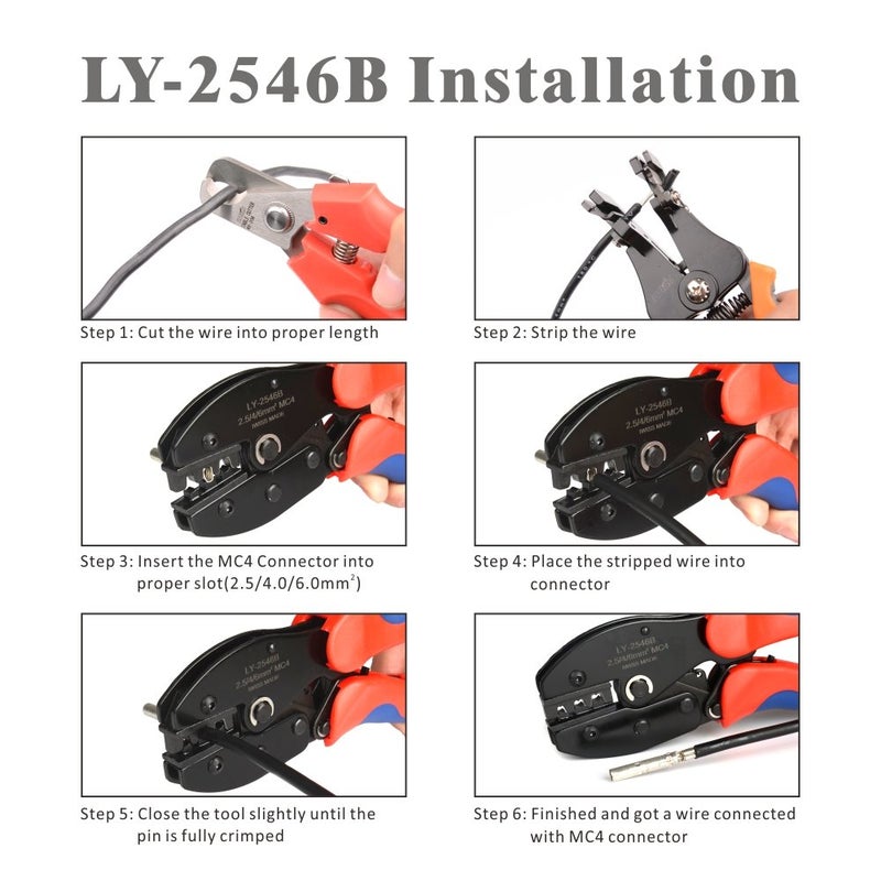 IWISS iCrimp Solar PV Cable Crimping Tool for IWS4 Solar Connectors, AWG14-10,2.5/4/6mm2, Solar Crimper - Image 4